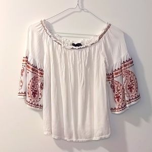 Francesca's Blue Rain Flowy Blouse